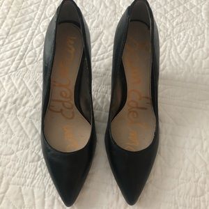 SAM EDELMAN Black Leather Heels